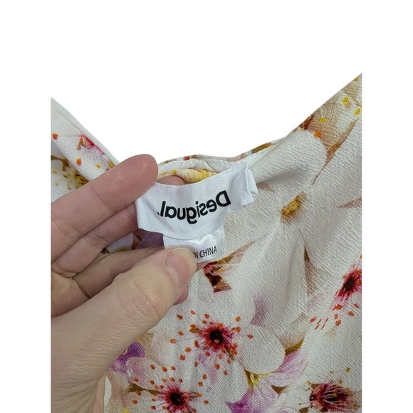 Desigual‎ Estrella Maxi Dress Tiered Patchwork Floral Boho Purple White XL - Picture 6 of 9